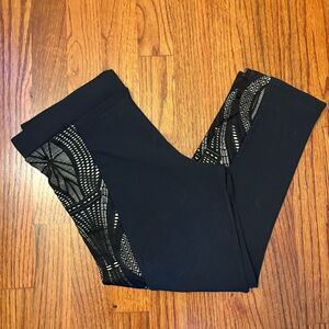 SOLOW x Daniella Clarke Black Leggings with Sheer Lace Panel Detail Size M